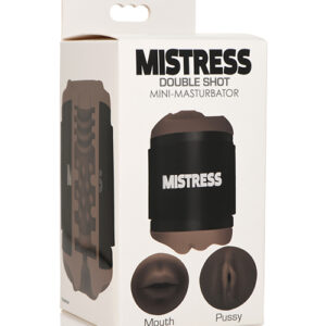 Curve Toys Mistress Double Shot Mini Masturbator Mouth & Pussy - Dark