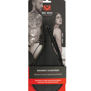 Sei Mio Roundly Chastised Broad Circular Spanking Paddle - Black