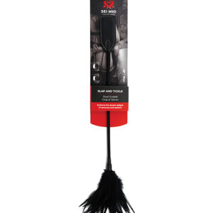 Sei Mio Slap & Tickle Dual Ended Crop & Tickler - Black