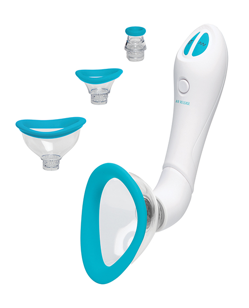Bloom Intimate Body Automatic Vibrating Rechargeable Pump - Sky Blue/White - Image 3