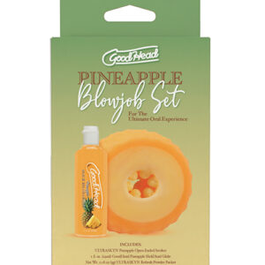 GoodHead Pineapple Blowjob Set Includes Stroker & Slick Head Glide - 1 oz Bottle Pineapple