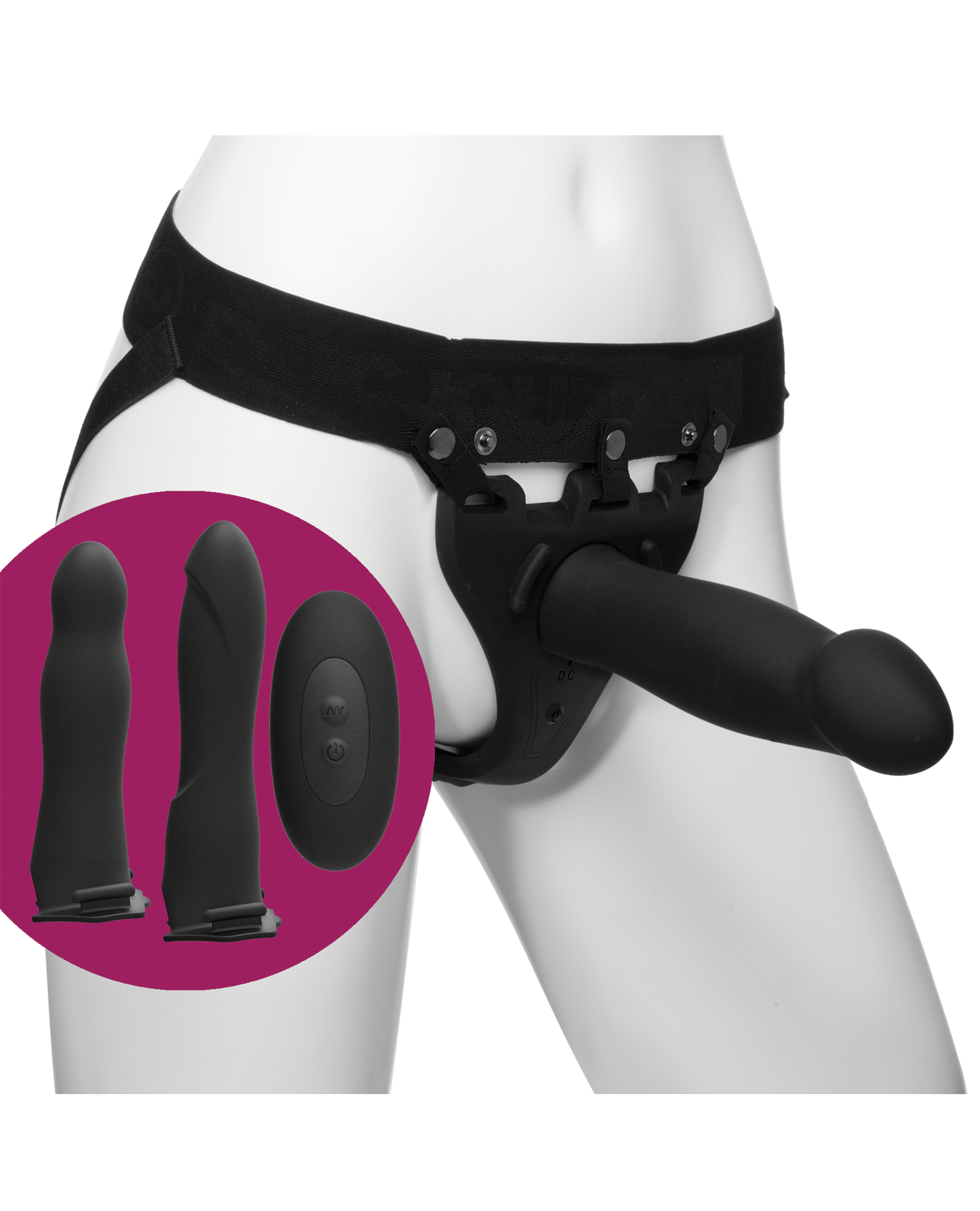 Body Extensions Be Naughty Vibrating 4 Piece Strap On Set - Image 4