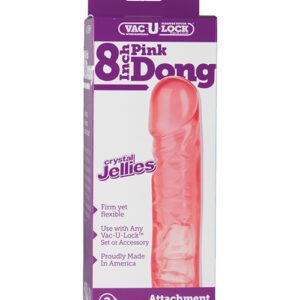 Vac-U-Lock 8" Crystal Jellie Pink