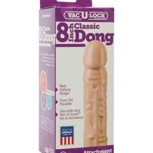 Vac-U-Lock 8" Classic Dong - White