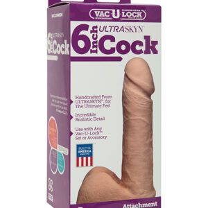 Vac-U-Lock 6" ULTRASKYN Cock & Balls Attch. - White