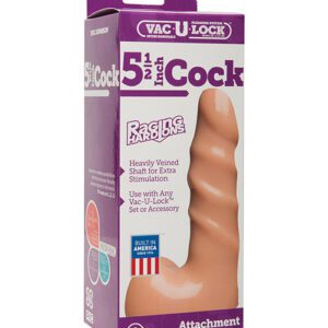 Vac-U-Lock 5.5" Raging Hard on Realistic Cock - White