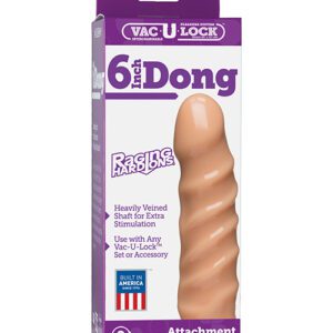 Vac-U-Lock 6" Raging Hard On Realistic Dong - White