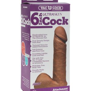 Vac-U-Lock 6" ULTRASKYN Cock Attch. - Brown