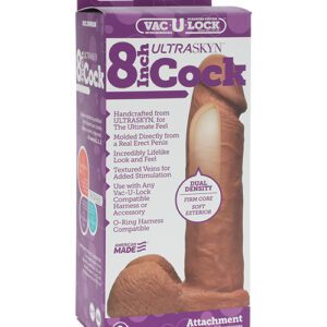 Vac-U-Lock 8" ULTRASKYN Cock Attch. - Brown