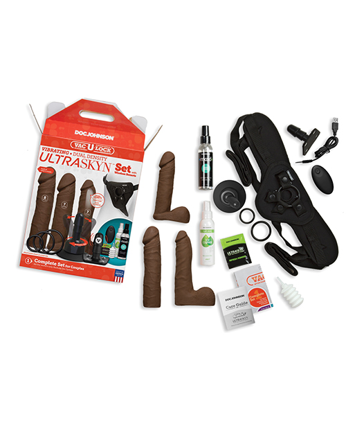 Vac-U-Lock Vibrating Dual Density ULTRASKYN Set w/Wireless Remote - Chocolate - Image 6