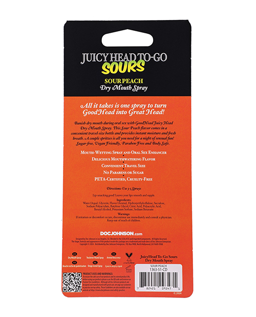 GoodHead Juicy Head Dry Mouth Spray To-Go - .30 oz Sour Peach - Image 4