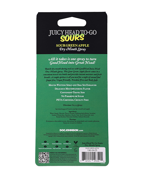 GoodHead Juicy Head Dry Mouth Spray To-Go - .30 oz Sour Green Apple - Image 4