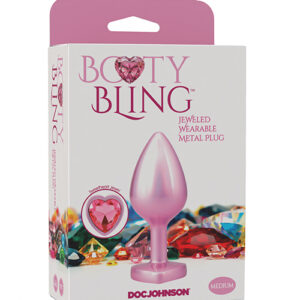 Booty Bling Jeweled Metal Plug - Medium Pink