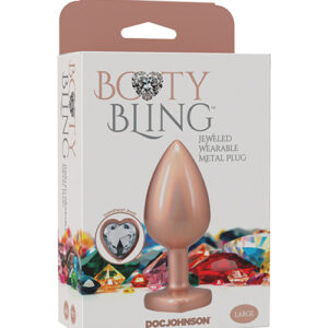 Booty Bling Jeweled Metal Plug - Large Gold
