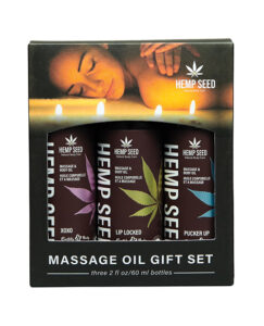 Earthly Body 2026 Valentines Massage Oil Gift Set - 2 oz Asst. Scents Box of 3