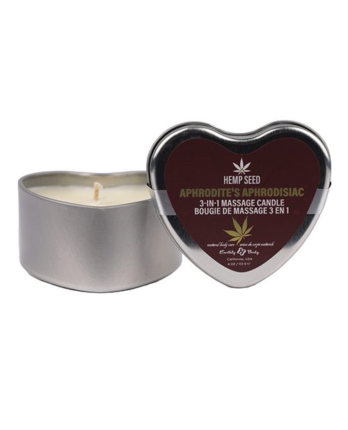 Earthly Body 3 in 1 Massage Heart Candle - 4 oz Aphrodite's Aphrodisiac