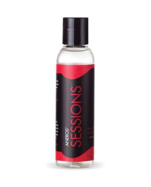 A bottle of Aneros Sessions natural lubricant on a white background.