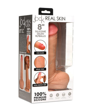 Curve Toys Jock Real Skin Silicone 8" Dildo w-Balls