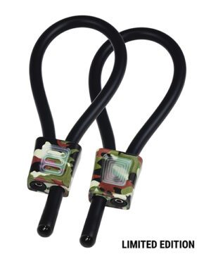 Two camouflage-patterned U-shaped bike locks with the label "LIMITED EDITION" displayed below.