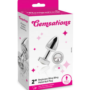 Gemsations 2" Beginners Bling Bling Metal Butt Plug - Silver