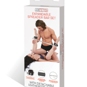 Lux Fetish Expandable Bar Spreader Set w/Leatherette Cuffs