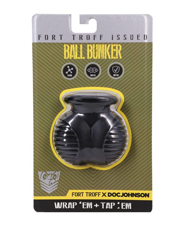 Product packaging for Fort Troff Ball Bunker featuring product details and branding.