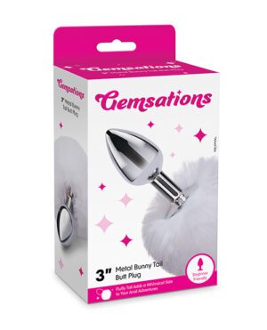 A box of 'Gemsations' branded adult novelty item with pink and white design.