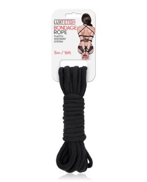 Lux Fetish Bondage Rope - 5m-16 ft  Black