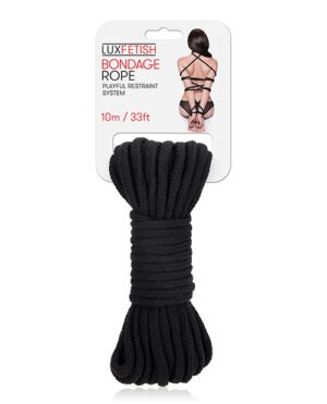 Lux Fetish Bondage Rope - 10m-33 ft Black
