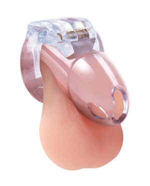 A clear plastic nasal strip device designed to reduce snoring by promoting nasal air flow.