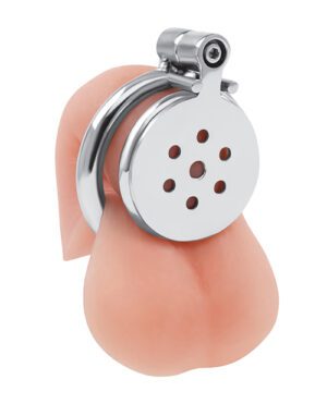 A pencil sharpener designed to look like a human nose on a white background.