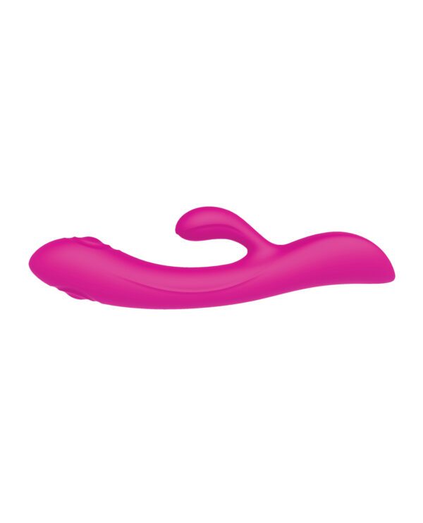 A magenta-colored abstract-shaped object on a white background