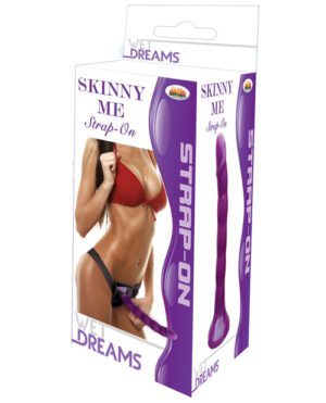 Wet Dreams Skinny Me 7" Strap on w-Harness - Purple