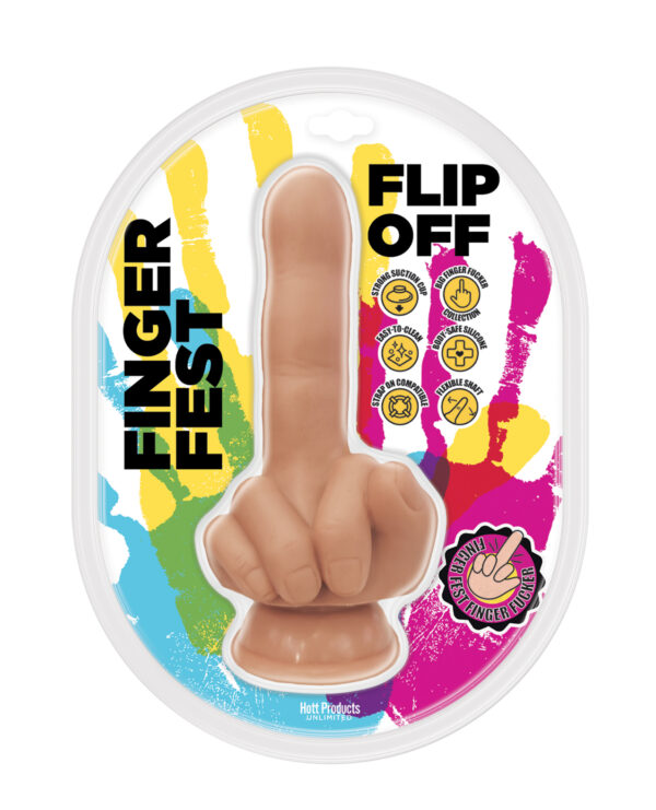 Finger Fest Flip Off Dildo - Flesh