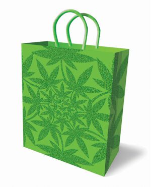 Illustration of a green shopping bag with a detailed mandala pattern.