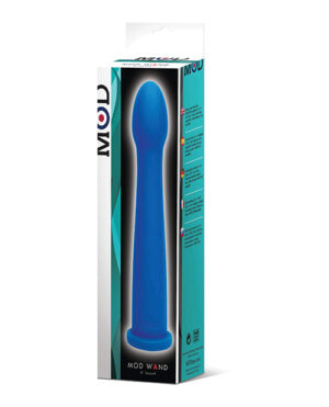 Packaging box of MOD Wand, a personal massage device, displayed with product image and features on the side.