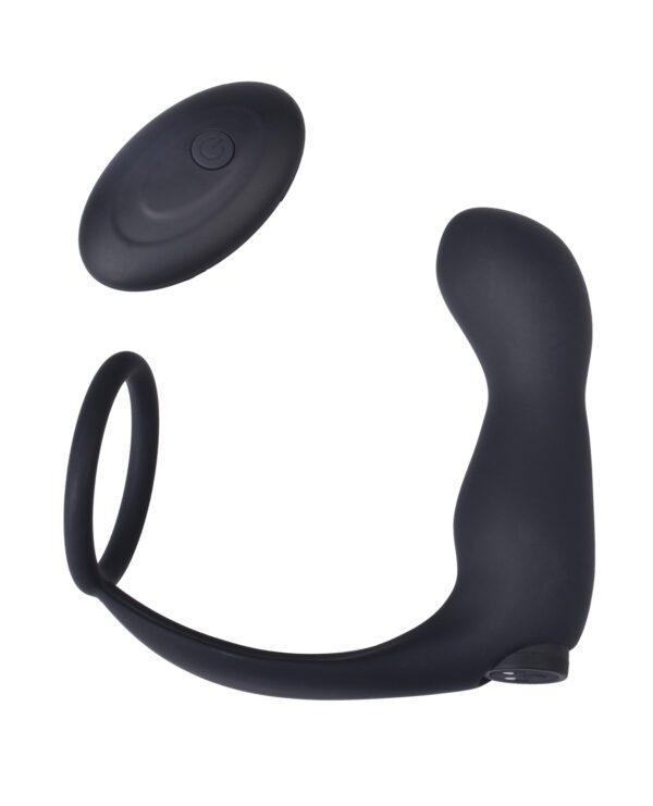 Ass-station Contoured Anal Plug w-Remote - Black - Image 4