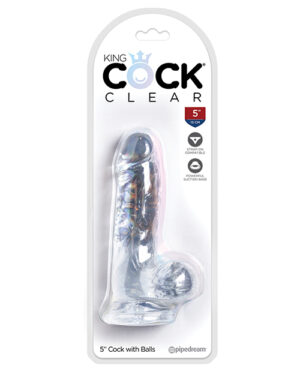 King Cock Clear 5" Cock w-Balls