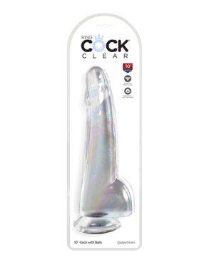 King Cock Clear 10" Cock w-Balls - Clear