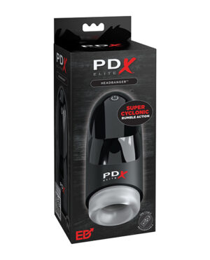 PDX Elite Hydrogasm Vibrating Stroker - Frosted-Black