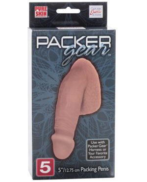 Packer Gear Packing Penis :: A 5-inch realistic packing penis displayed in its packaging, designed for use with harnesses or other accessories.