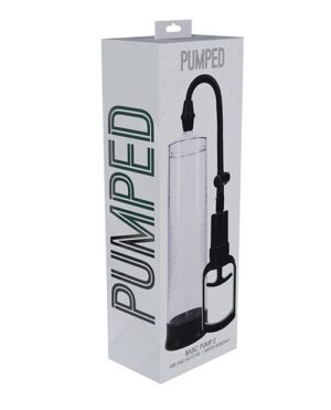 A Pumped basic pump in its packaging displayed against a white background.