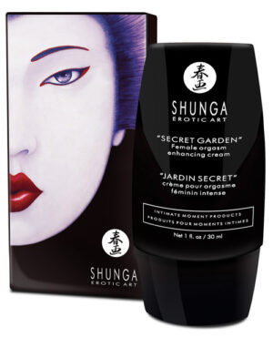 Shunga Secret Garden Cream:::"Intimate cream for enhancing female orgasms, featuring beautiful packaging with artistic design."