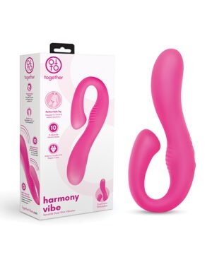 A pink adult wellness device next to its packaging, highlighting its design and features.