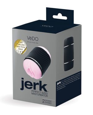 Product packaging for a VeDO adult toy with the name displayed and a graphic representation of the product.