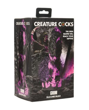 Creature Cocks Grim Silicone Dildo - Black-Purple