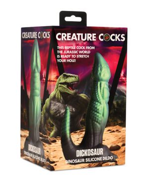 Creature Cocks Dickosaur Dinosaur Silicone Dildo  - Black-Teal