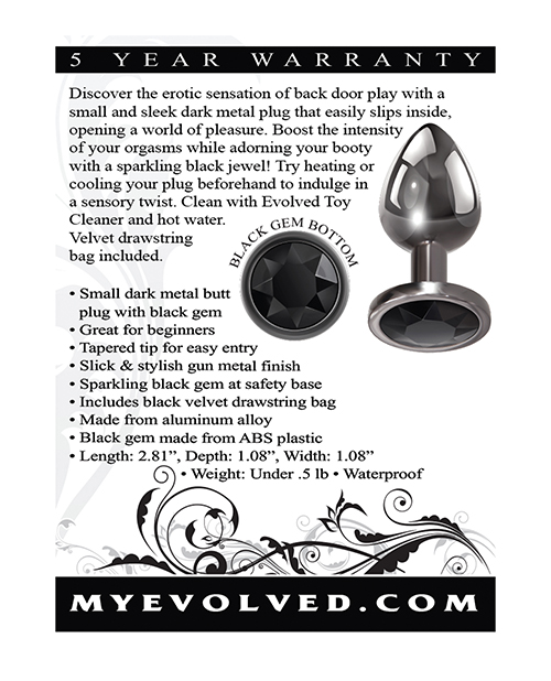 Evolved Black Gem Anal Plug - Small - Image 3