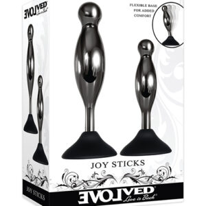 Evolved Joy Sticks 2 pc Plug Set - Black/Chrome