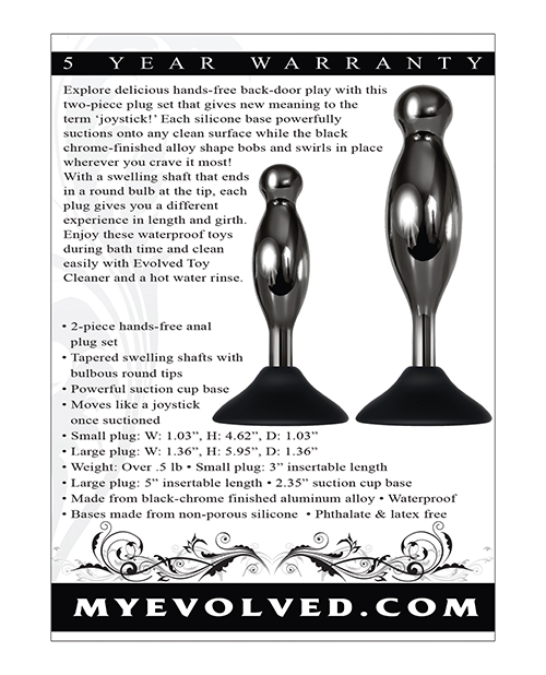 Evolved Joy Sticks 2 pc Plug Set - Black/Chrome - Image 3